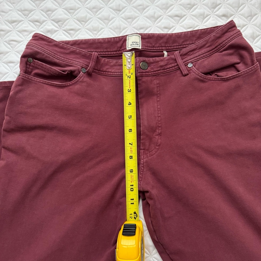 Swet Tailor All-In Pants 5 Pocket Stretch Oxblood Maroon Size W36 x L32 - Picture 12 of 15
